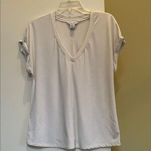 Tommy Bahama Gold Striped V-Neck Top